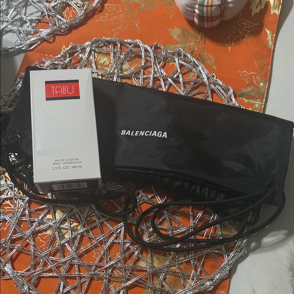Balenciaga Black Drawstring Pouch